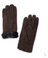 Rękawiczki EVANGARDA Ciepłe kożuszkowe rękawiczki damskie ciemny brąz