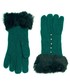 Rękawiczki EVANGARDA Rękawiczki damskie z futerkiem i perełkami zielone