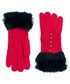 Rękawiczki EVANGARDA Rękawiczki damskie z futerkiem i perełkami czerwone