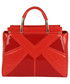 Torebka BELLE WOMEN Czerwona elegancka torebka z lakierowanymi wstawkami