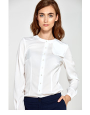 bluzka Bluzka z ozdobną klapą po lewej stronie- ecru - Nife.pl