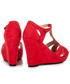 Sandały Laura Mode Zamszowe sandałki z zabudowaną piętą BERYL odcienie czerwieni