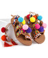 Sandały dziecięce Coco Perla Dziewczęce sandałki boho z pomponami BRODY