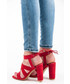 Sandały Super Mode Czerwone sandałki na słupku NANON