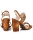 Sandały Beauty Girls Sandałki na drewnianym słupku MARQUISE odcienie brązu i beżu