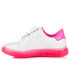 Sportowe buty dziecięce Cnb Trampki z różową platformą GAVIN białe
