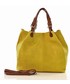 Shopper bag Mazzini Skórzana torebka shopper  - LINDA żółta sunflower
