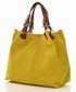 Shopper bag Mazzini Skórzana torebka shopper  - LINDA żółta sunflower