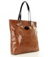 Shopper bag Mazzini Miejska torebka na ramię skóra naturalna brąz