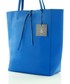 Shopper bag Mazzini Modny shopper na ramię skórzany niebieski