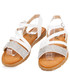 Sandały Fama Białe sandałki z kryształkami KLARA