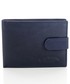Portfel Bag Street DARIEL Elegancki skórzany portfel męski  w pudełku Niebieski