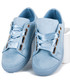 Trampki damskie Ideal Shoes Zamszowe trampki ze wstążką AMATA odcienie niebieskiego