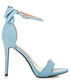 Sandały Ideal Shoes Zamszowe szpilki z kokardą SHANTAE odcienie niebieskiego