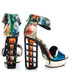 Sandały BELLE WOMEN Wystrzałowe kolorowe sandały DISCO STYL