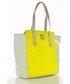 Kuferek MONNARI Duży kuferek - torba miejska jasny żółty z białym
