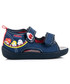 Sandały dziecięce American Club Chłopięce sandałki z autkami CHERE odcienie niebieskiego