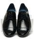 Półbuty męskie LUCCA Eleganckie skórzane czarne buty - połysk