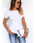 Bluzka SELFIEROOM T-shirt BASIC z wiązanym tyłem - biały