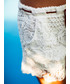 Spodnie SELFIEROOM Szorty wiązane rzemykiem WHITE