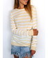 Sweter SELFIEROOM Sweterek w paski NELA - żółto biały