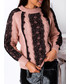 Sweter SELFIEROOM Sweter AMBER z koronką - pudrowy róż