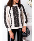 Sweter SELFIEROOM Sweter AMBER z koronką - beżowy