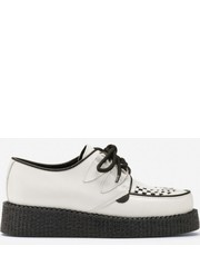 półbuty Buty Underground CREEPERS SINGLE SOLE White Leather - Martensy.pl
