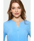 Bluzka Greenpoint Niebieska elegancka bluzka z zakładkami