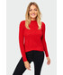 Sweter Greenpoint Czerwony sweter z riuszką