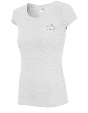 bluzka T-shirt damski TSD200z - jasny szary melanż - - 4f.com.pl