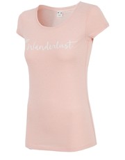 bluzka T-shirt damski TSD201z - jasny róż melanż - - 4f.com.pl