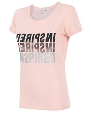 bluzka T-shirt damski TSD524 - róż pudrowy melanż - - 4f.com.pl