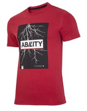 T-shirt - koszulka męska T-shirt męski TSM224Z - czerwony melanż - - 4f.com.pl