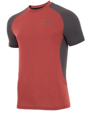 T-shirt - koszulka męska Koszulka treningowa męska TSMF205z - czerwony melanż - - 4f.com.pl