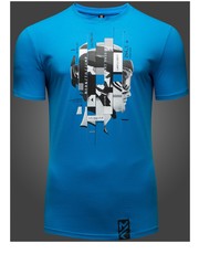 T-shirt - koszulka męska T-shirt męski Maciek Kot Collection TSM501 - niebieski - - 4f.com.pl