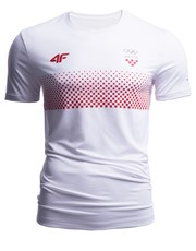 T-shirt - koszulka męska Koszulka funkcyjna męska Chorwacja Pyeongchang 2018 TSMF750 - biały - - 4f.com.pl