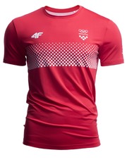 T-shirt - koszulka męska Koszulka funkcyjna męska Chorwacja Pyeongchang 2018 TSMF750 - czerwony wiśniowy - - 4f.com.pl