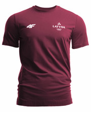 T-shirt - koszulka męska Koszulka męska Łotwa Pyeongchang 2018 TSM800 - bordowy - 4f.com.pl