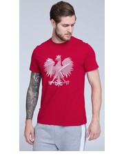 T-shirt - koszulka męska Koszulka kibica męska TSM500 - czerwony - 4f.com.pl