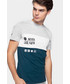 T-shirt - koszulka męska 4F T-shirt męski TSM205 - chłodny jasny szary melanż