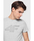 T-shirt - koszulka męska 4F T-shirt męski TSM303 - chłodny jasny szary melanż