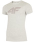 T-shirt - koszulka męska 4F T-shirt męski TSM303 - chłodny jasny szary melanż