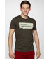 T-shirt - koszulka męska 4F T-shirt męski TSM005 - khaki melanż