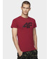 T-shirt - koszulka męska 4F T-Shirt męski TSM301 - ciemna czerwień