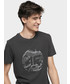 T-shirt - koszulka męska 4F T-shirt męski TSM076 - ciemny szary