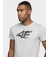T-shirt - koszulka męska 4F T-Shirt męski TSM214 - chłodny jasny szary melanż