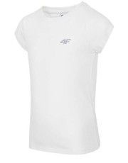 koszulka T-shirt dla małych dziewczynek JTSD100z - biały - - 4f.com.pl