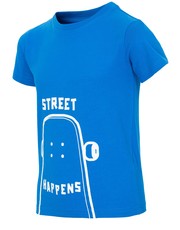 koszulka T-shirt dla dużych chłopców JTSM202Z - niebieski - - 4f.com.pl