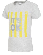 koszulka T-shirt dla małych dziewczynek JTSD101z - szary melanż - - 4f.com.pl